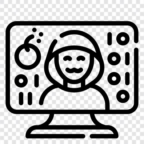 techie, computer, security, criminal icon svg