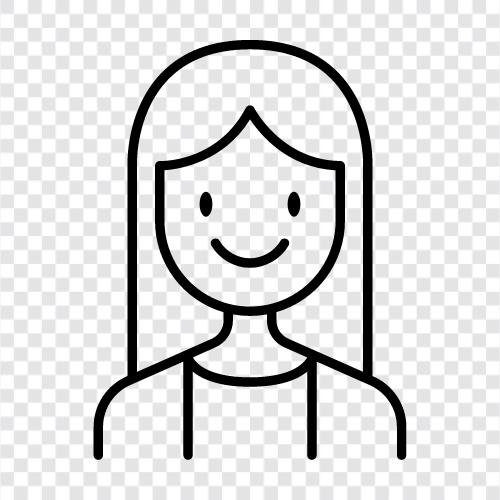 teenage, young, women, pretty Значок svg