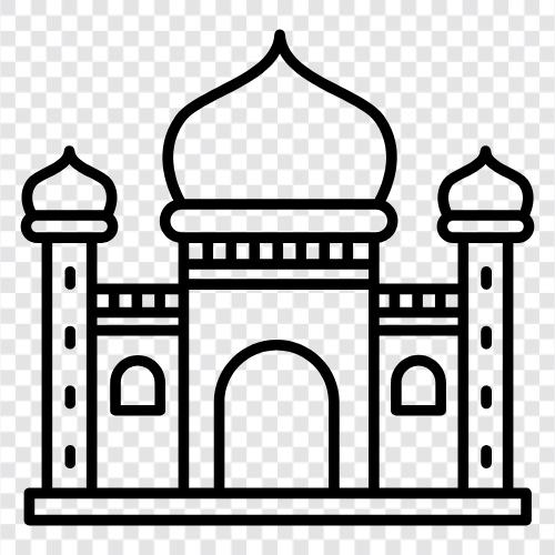 The Taj Mahal, Mughal, Indian, Architecture icon svg