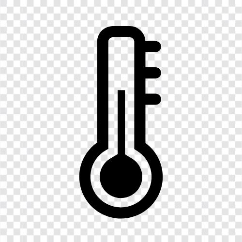 Thermometerlesung, digitales Thermometer, Küchenthermometer, medizinisches Thermometer symbol