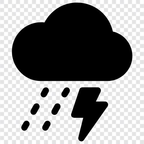 Gewitter, Regen, Donner und Blitz, Regentropfen symbol