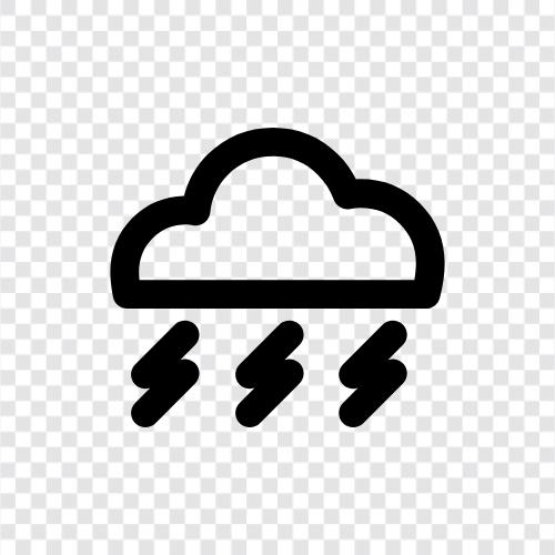 Gewitter, Regen, Blitz, Wetter symbol