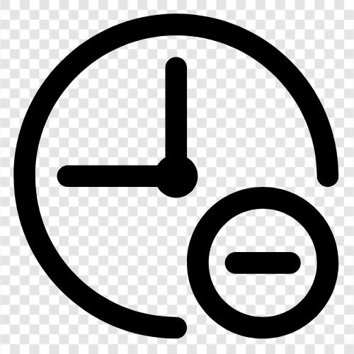 Zeit, Subtrahieren, Zeitunterschied, Minuszeit symbol