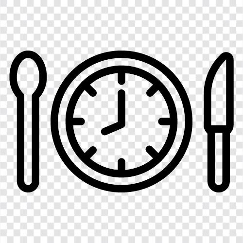 Zeit zum Essen, Essen Zeitplan, Essen Zeiten, Essen symbol