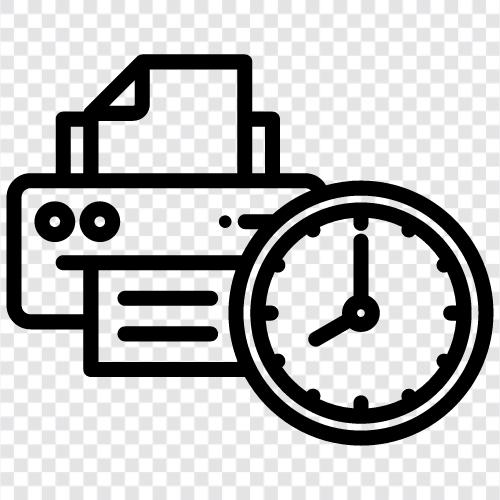 Zeit zum Drucken, Zeit zum Drucken eines Dokuments, Druckzeit symbol