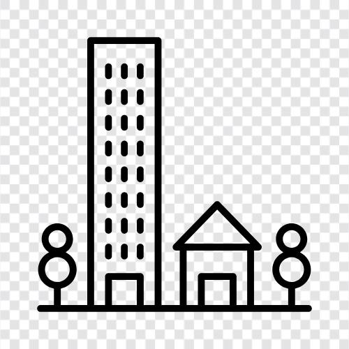 town square, downtown, businesses, restaurants icon svg