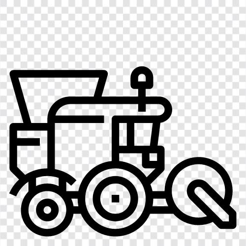 tractor, equipment, agricultural, harvesting icon svg