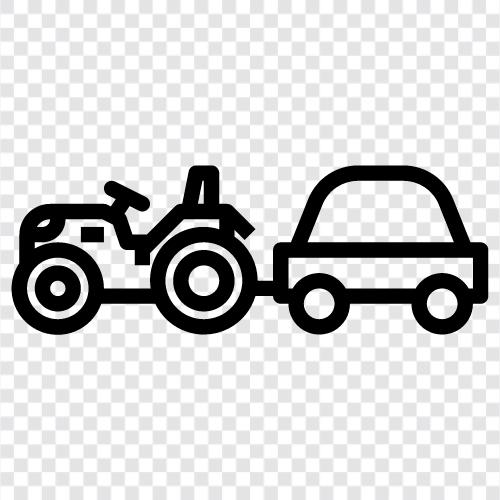 tractor trailer, farm tractor, farming, farming equipment icon svg