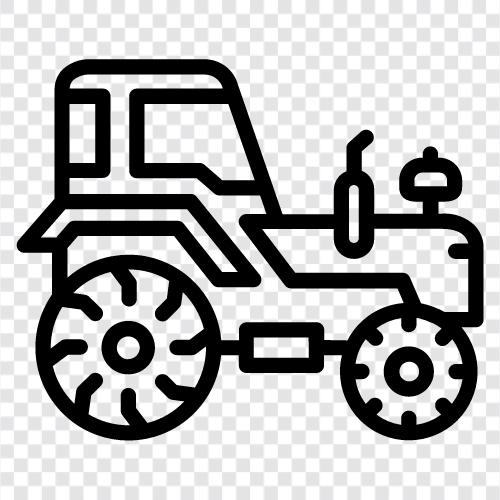 tractor trailer, farm equipment, farming, agriculture icon svg