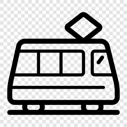 tramway, streetcar, trolley, electric tram icon svg