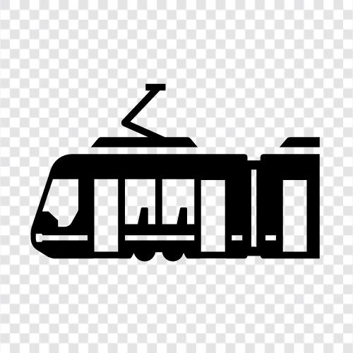 Straßenbahn, Trolley, elektrische Straßenbahn, Schnell symbol