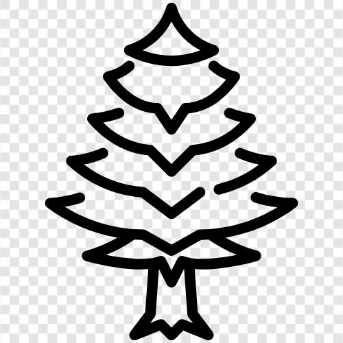 trees, Christmas, needles, cone icon svg