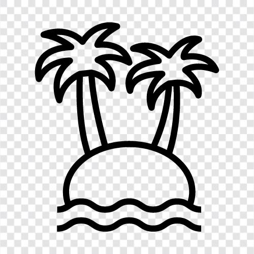 tropical, island paradise, paradise island, Caribbean Значок svg