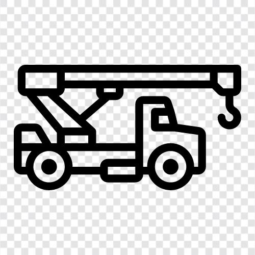 truck crane, boom truck, mobile crane, lifting truck icon svg