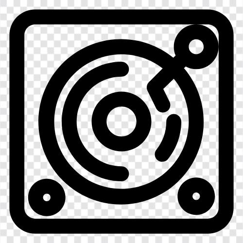 turntable, vinyl, music, stereo icon svg