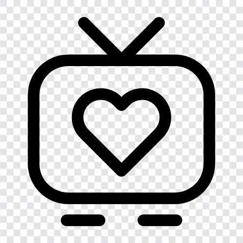 tv love, love of television, tv relationships, tv shows icon svg