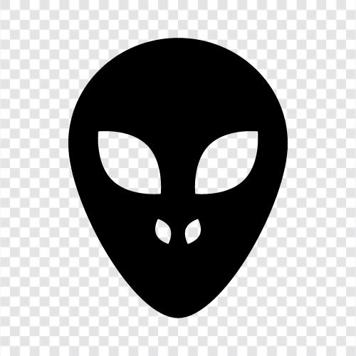 UFO, dünya dışı, boyutlararası, uzaylılar ikon svg