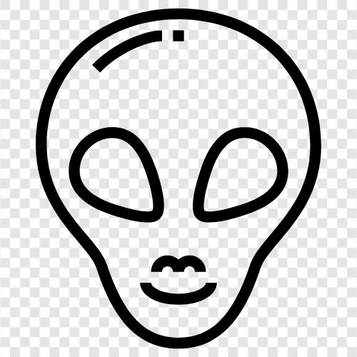 UFO, außerirdisch, Raum, außerirdisches Leben symbol