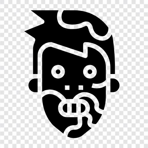 undead, brain, eating, gore icon svg