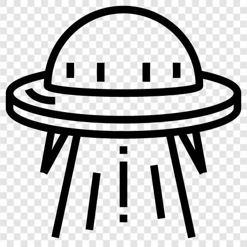 nicht identifiziert fliegendes Objekt, fliegende Untertasse, außerirdisch, UFO Sichtung symbol