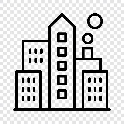 urban, city life, city dwellers, cityscape icon svg