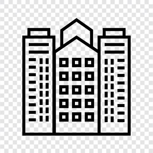 Stadtplanung, Stadtentwicklung, Stadtwachstum, Stadtaufteilung symbol