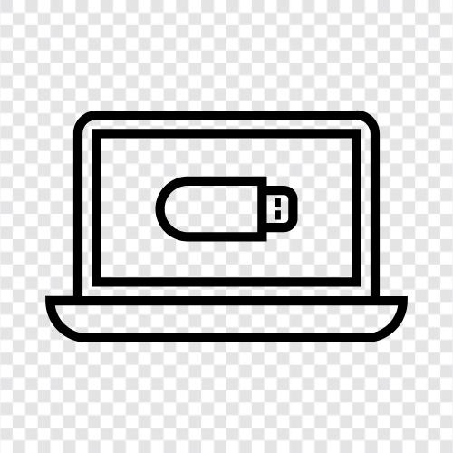 USB flash drives, portable hard drive, USB hard drive, laptop flashdrive icon svg