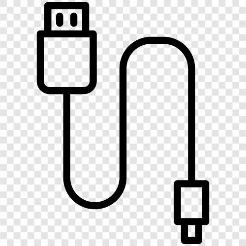 USB, cable, data, charger icon svg