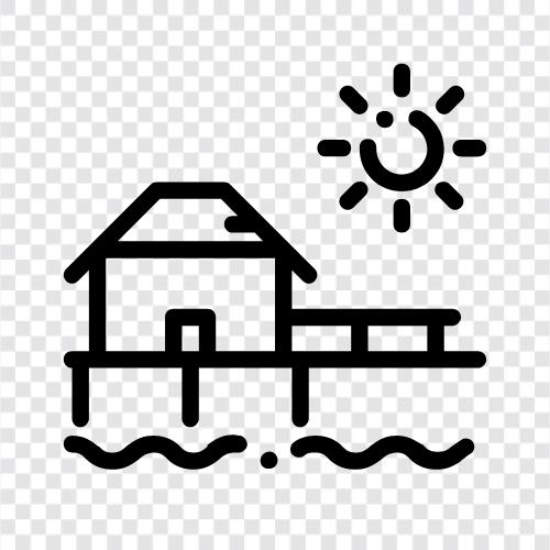 Vacation, Beach, Sun, Ocean icon svg