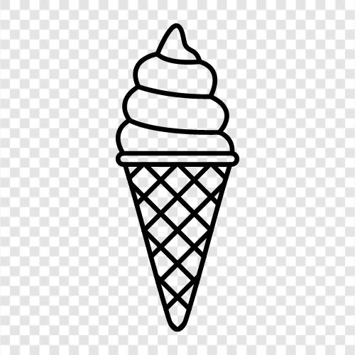 Vanilla Ice Cream Cone, Sundae, Ice Cream, Ice Cream Con icon svg