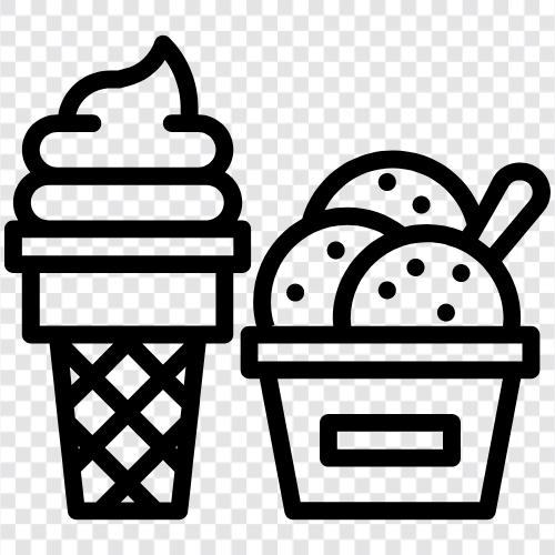 Ванильное мороженое, клубничное мороженое, черничное мороженое, банановое мороженое Значок svg