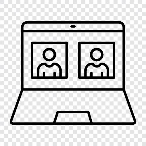 virtual meeting, web meeting, video meeting, teleconference icon svg