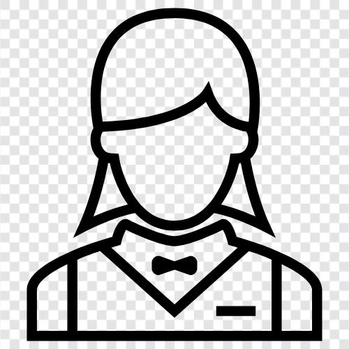 waitress tips, waitress uniforms, waitress duties, waitress responsibilities icon svg