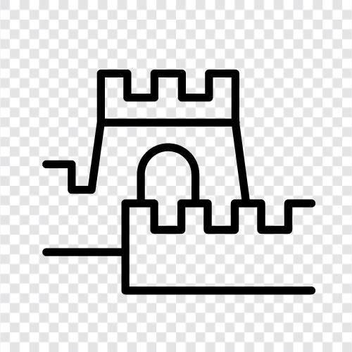 wall of china, ancient wall, great, historical icon svg