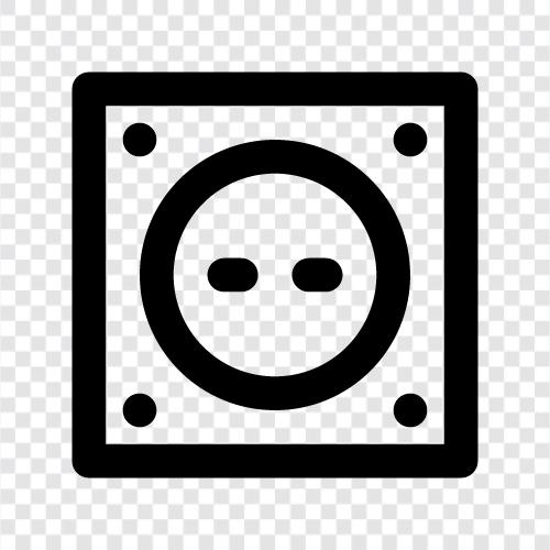 wall outlet, power strip, power cord, power adapter icon svg