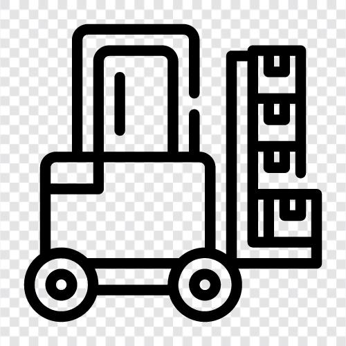 warehouse, pallet, forklift truck, loading dock icon svg