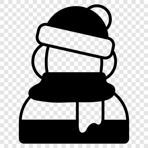 Warm Clothes, Coat, Scarf, Hat icon svg