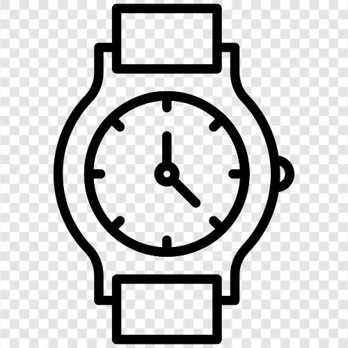 Uhr, Armbanduhr, Quarz, mechanisch symbol
