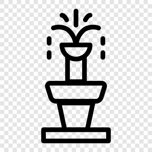 su çeşmesi, su özelliği, bahçe çeşmesi, su heykeli ikon svg
