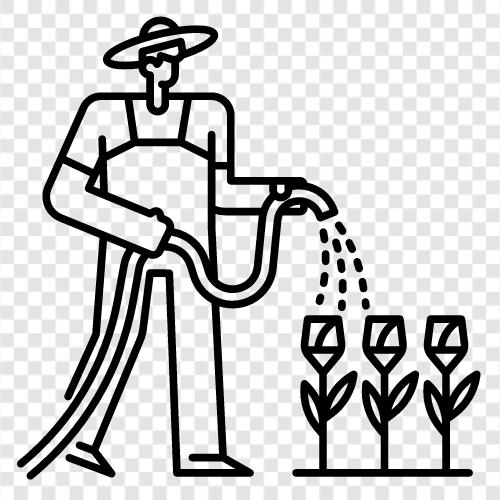 Bewässerungskanne, Bewässerungsschlauch, Bewässerungsplan, Bewässerungsanlagen symbol