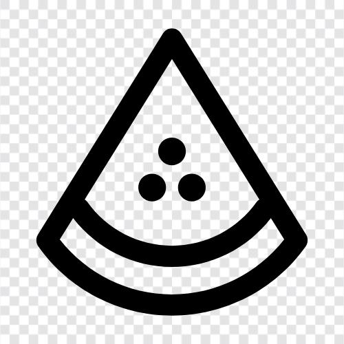 Wassermelonenscheiben, Wassermelonensalat, Wassermelonenkeil, Wassermelonenobst symbol