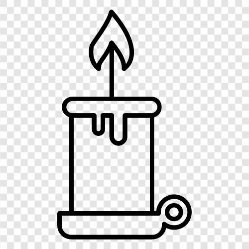 Wachs, Docht, Flamme, Paraffin symbol
