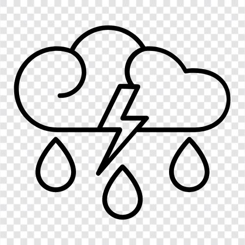 Wetter, Niederschläge, Gewitter, Regentropfen symbol