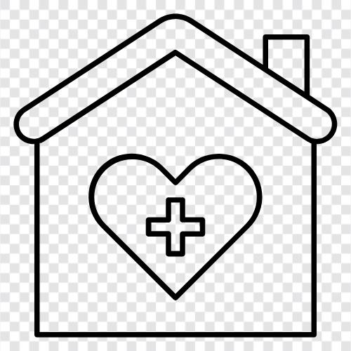 wellness, health, health house, health center icon svg