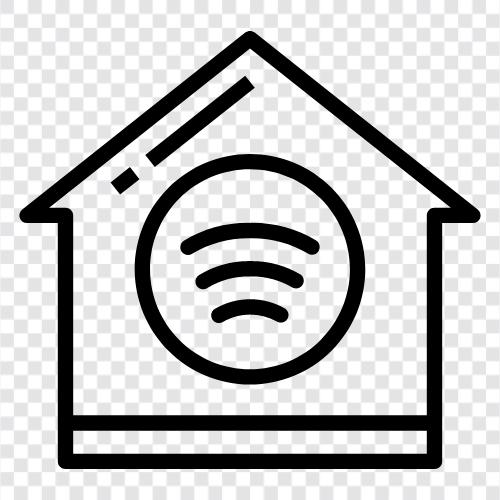 wifi enabled, home automation, home security, smart home icon svg