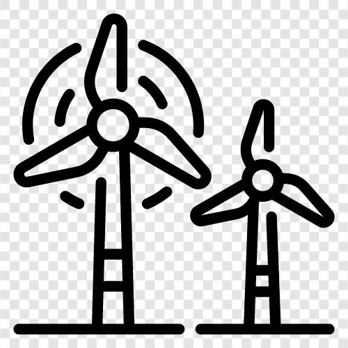 Windgenerator, Stromerzeugung, Erneuerbare Energien, Grüne Energie symbol