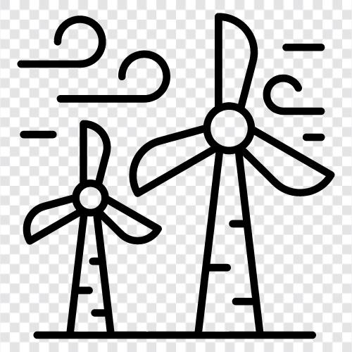 wind turbines, wind energy, wind power, wind energy production icon svg