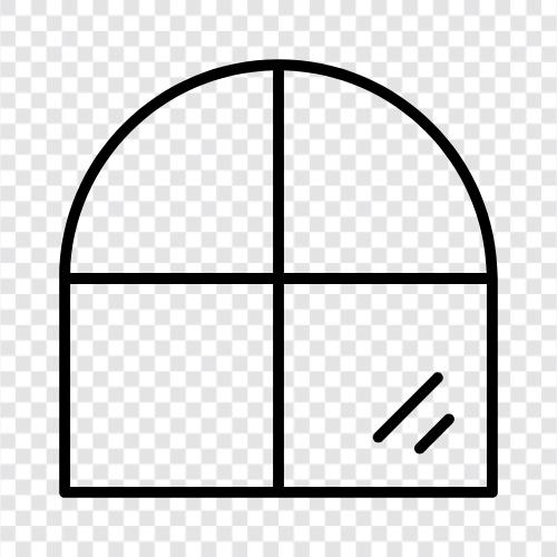 window arch, wooden arch window, arched window, Gothic arch window icon svg