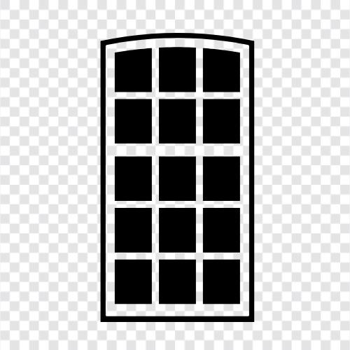 window frames, window treatments, window cleaners, window films icon svg