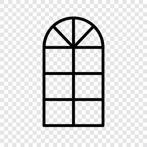 window, french window, bay window, casement window icon svg